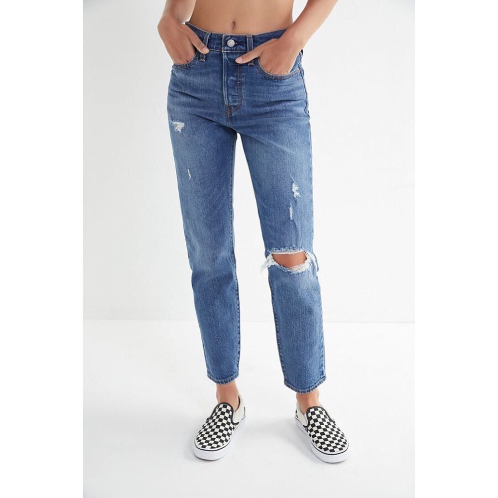 Levi’s 501 S distressed relaxed jeans